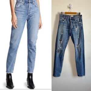 Agolde Feel Good Distressed Organic Cotton High Waisted Jeans